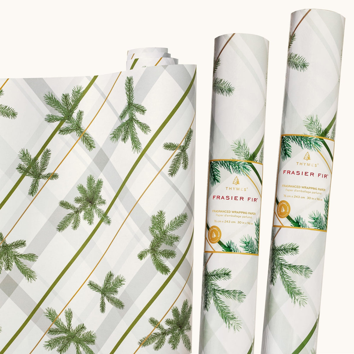 Frasier Fir® Frosted Plaid Wrapping Paper, 2 Pack